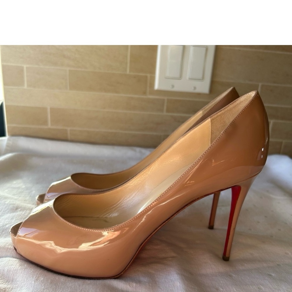 Christian Louboutin Blush Peep-Toe Heels